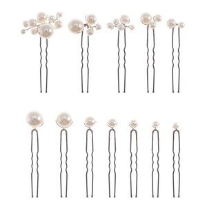 12 Pieces Bridal Hair Accessories Pearl Wedding Hair Pins Handmade Bridal Hair P